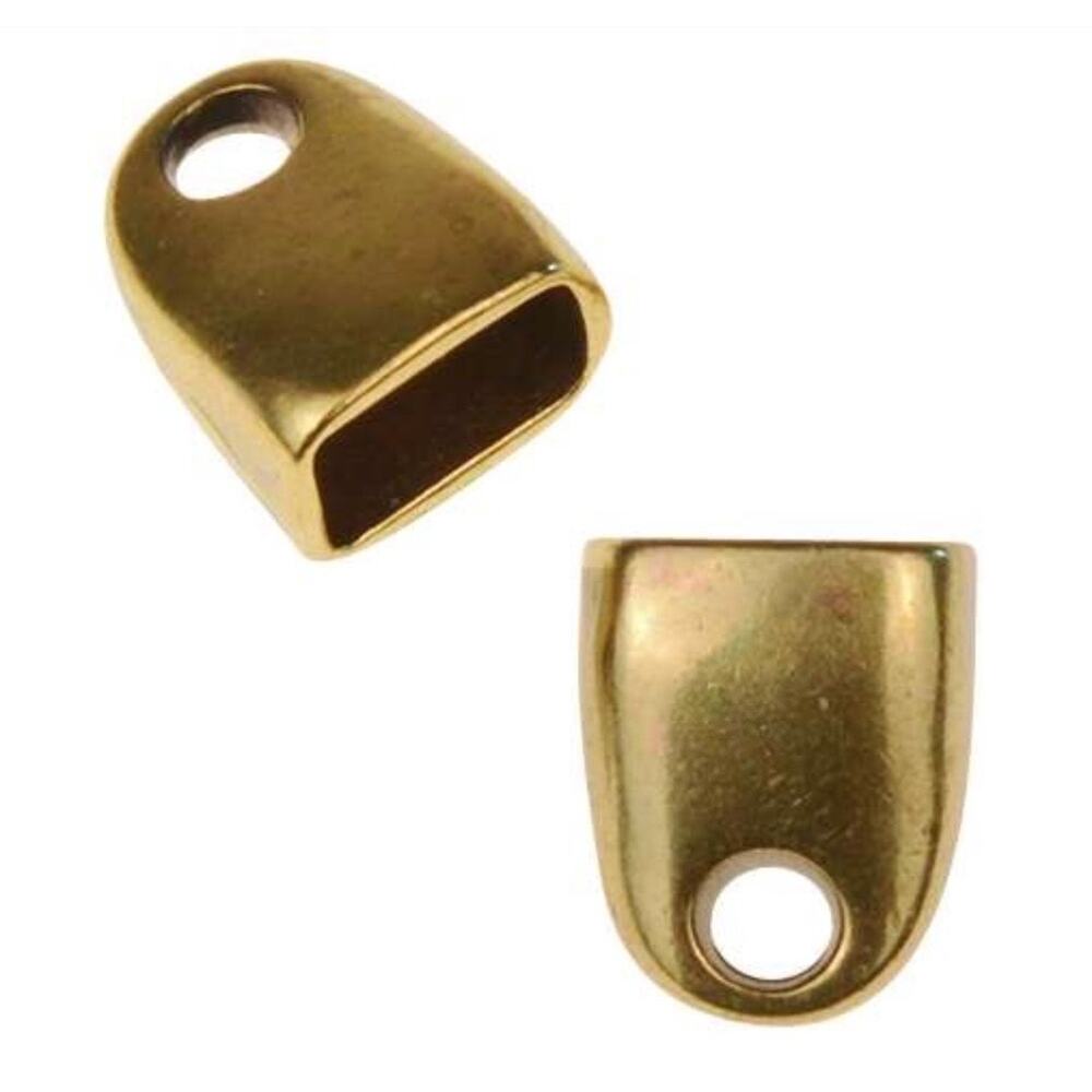Regaliz® Straight End Cap Loop x2 pairs leather jewelry findings end pieces